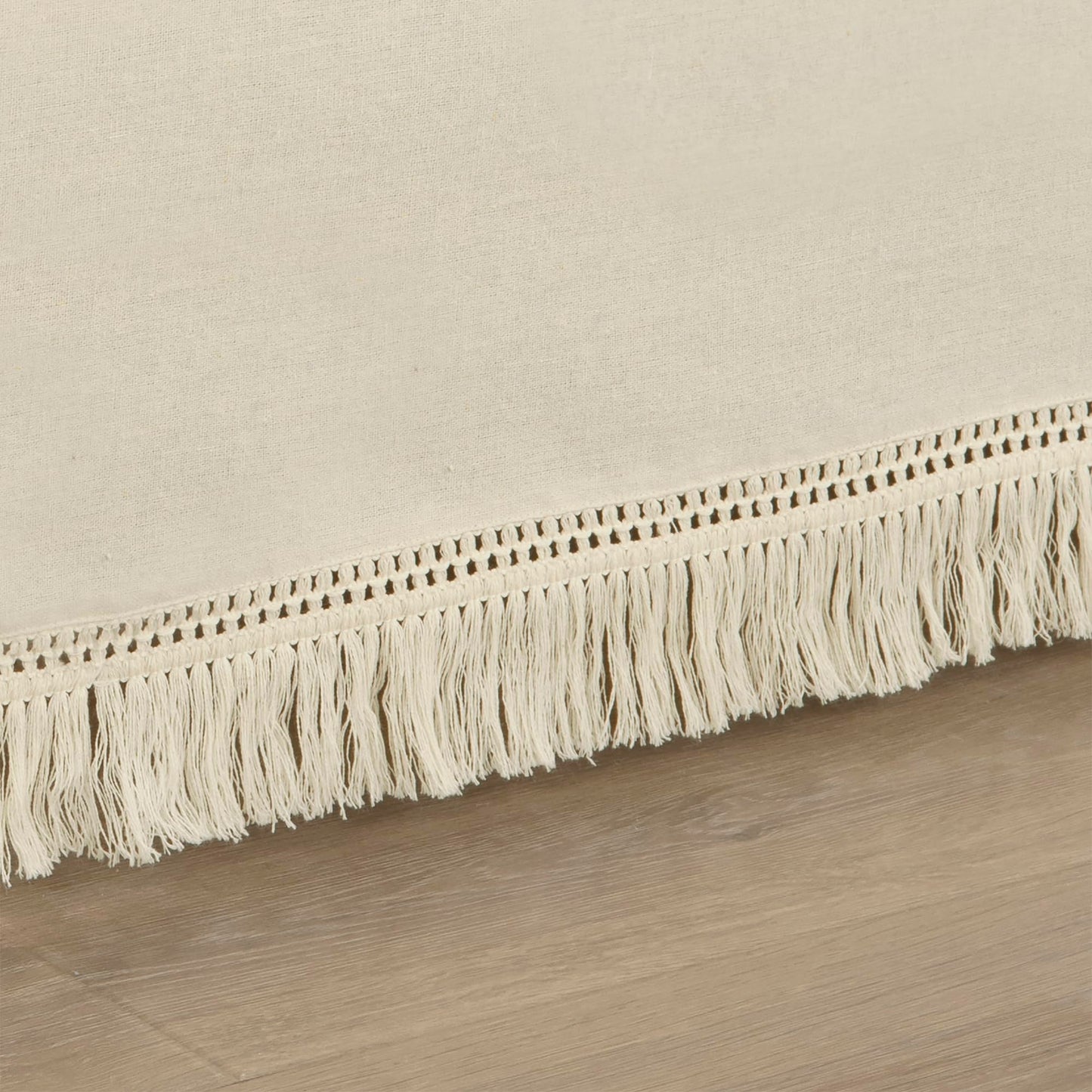 Lush Decor Boho Fringe 15-Inch Tailored Drop Easy Fit Bedskirt