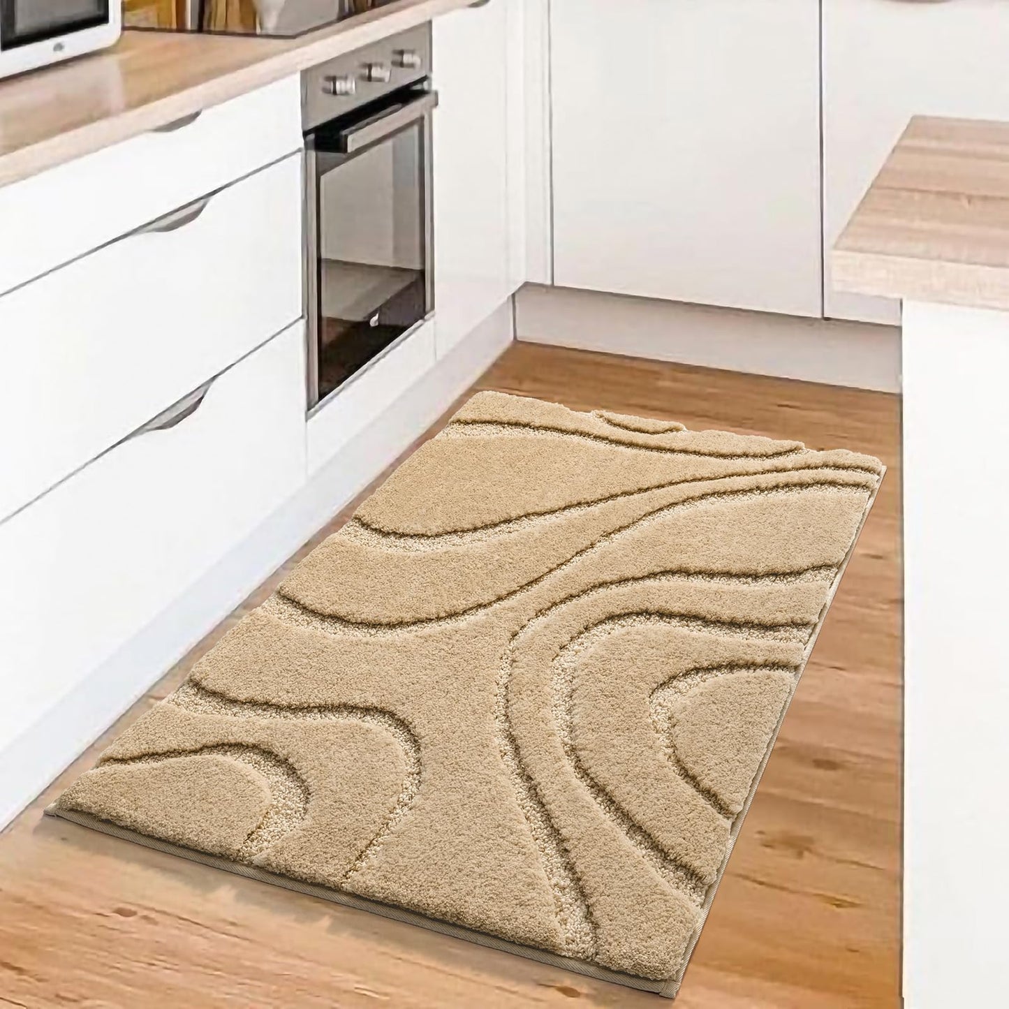 Plush Microfiber Bath Rug Non Slip Absorbent Bathroom Floor Mat Machine Washable