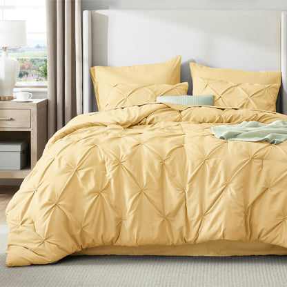 Pintuck Comforter Set Bed in a Bag 7 Piece All Season Bedding