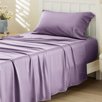 Bamboo Cooling Sheet Set Deep Pocket Silky Breathable Hotel Luxury Bedding