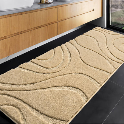 Plush Microfiber Bath Rug Non Slip Absorbent Bathroom Floor Mat Machine Washable