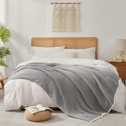 Waffle Throw Blanket Ultra Soft Lightweight Couch Bed Sofa Blanket