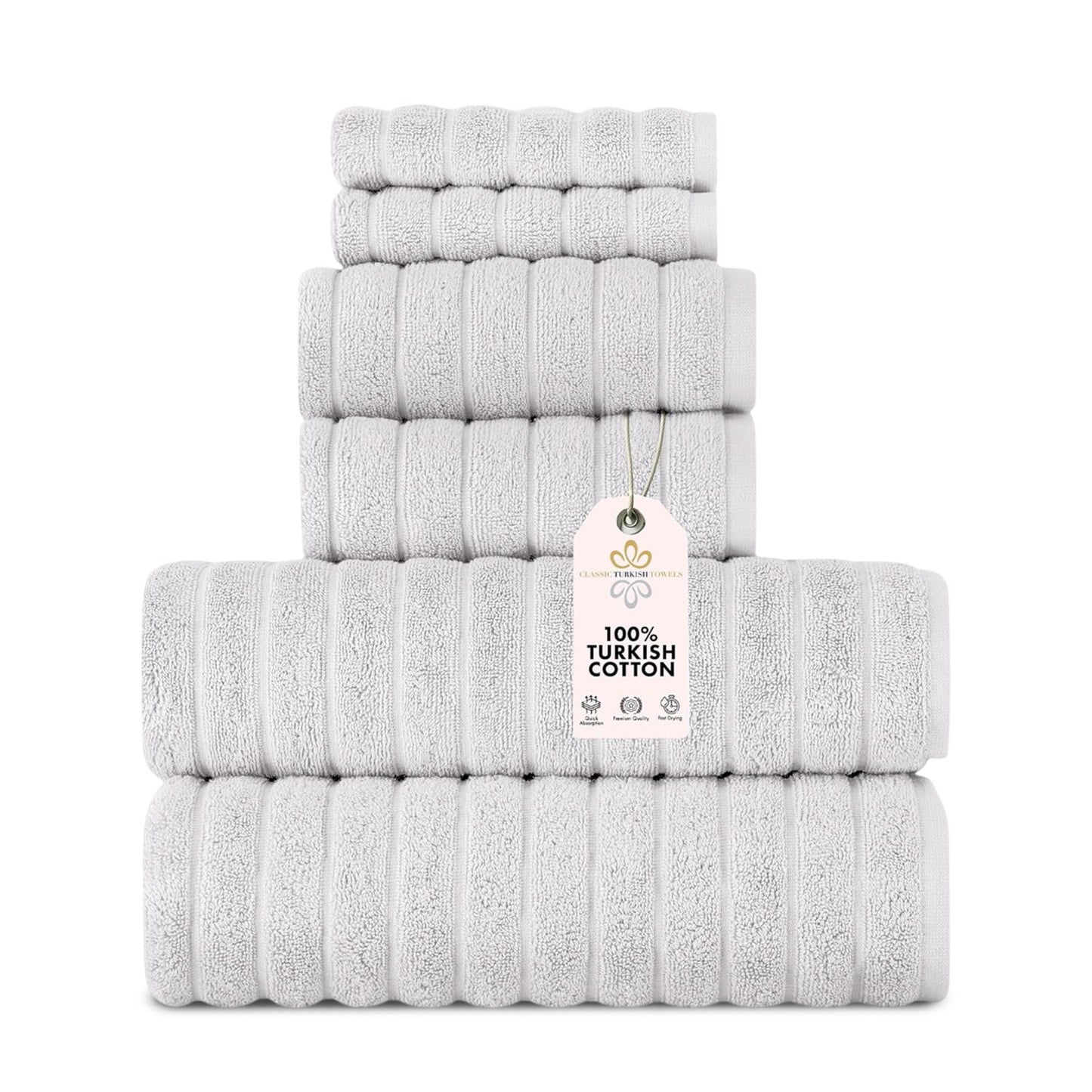 Turkish Cotton Luxury Towel Set Ultra Absorbent Spa Bath Towels
