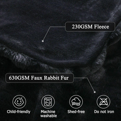 Fluffy Faux Fur Throw Blanket Soft Plush Thick Couch Bed Blanket