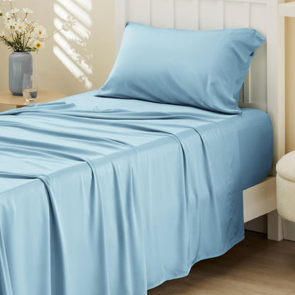 Bamboo Cooling Sheet Set Deep Pocket Silky Breathable Hotel Luxury Bedding