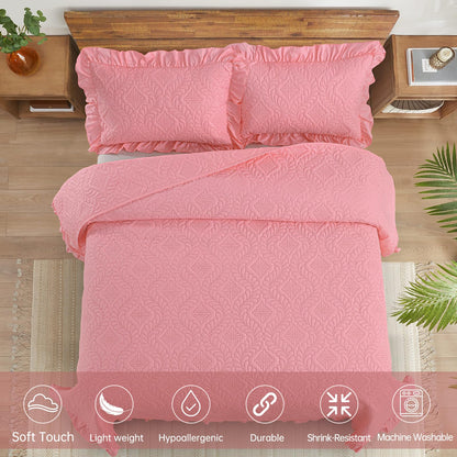 DJY Quilt Set Paisley Bedspread Soft Microfiber Bedding Set for All Season