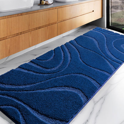 Plush Microfiber Bath Rug Non Slip Absorbent Bathroom Floor Mat Machine Washable