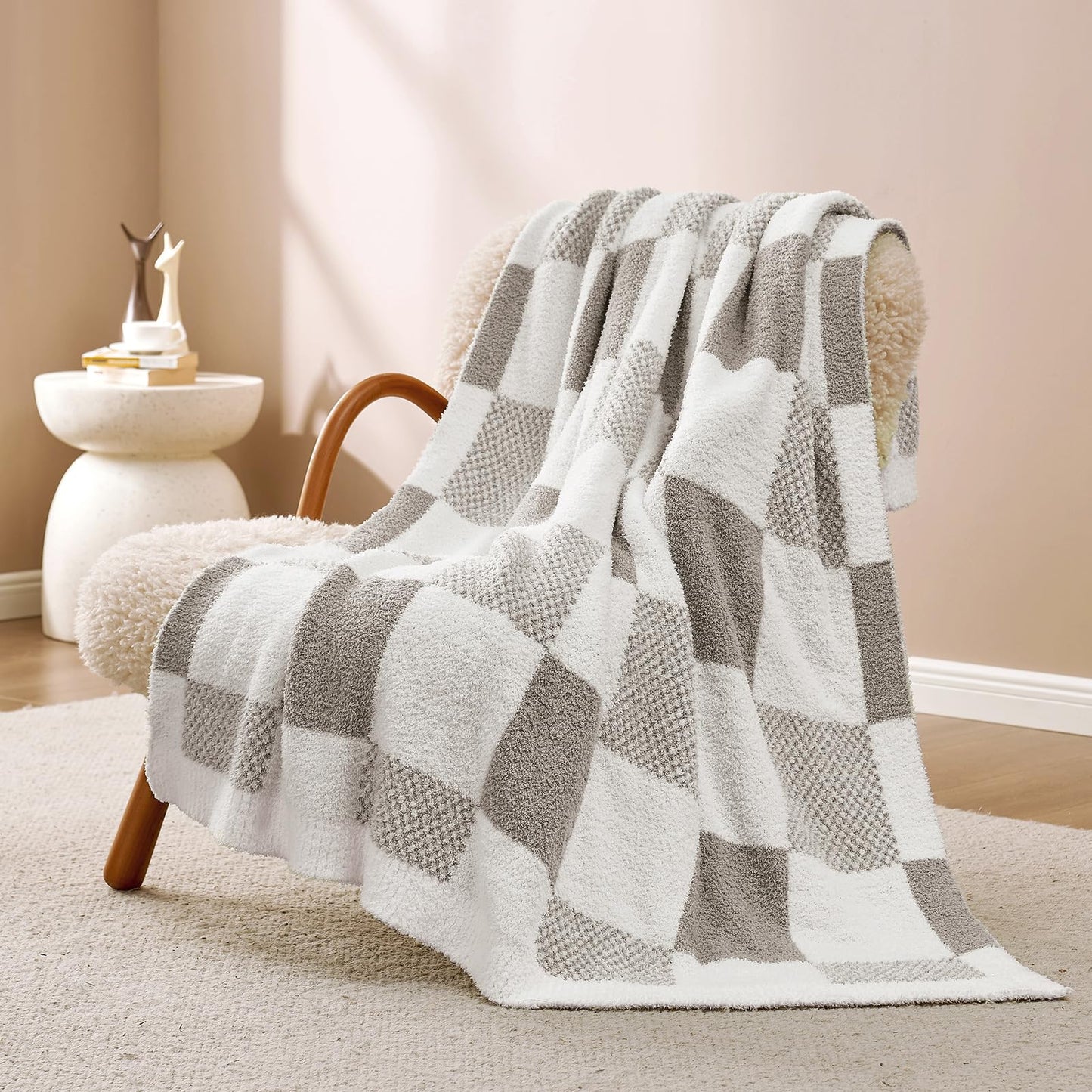 Checkered Microfiber Throw Blanket Soft Couch Sofa Bed Decorative Blanket