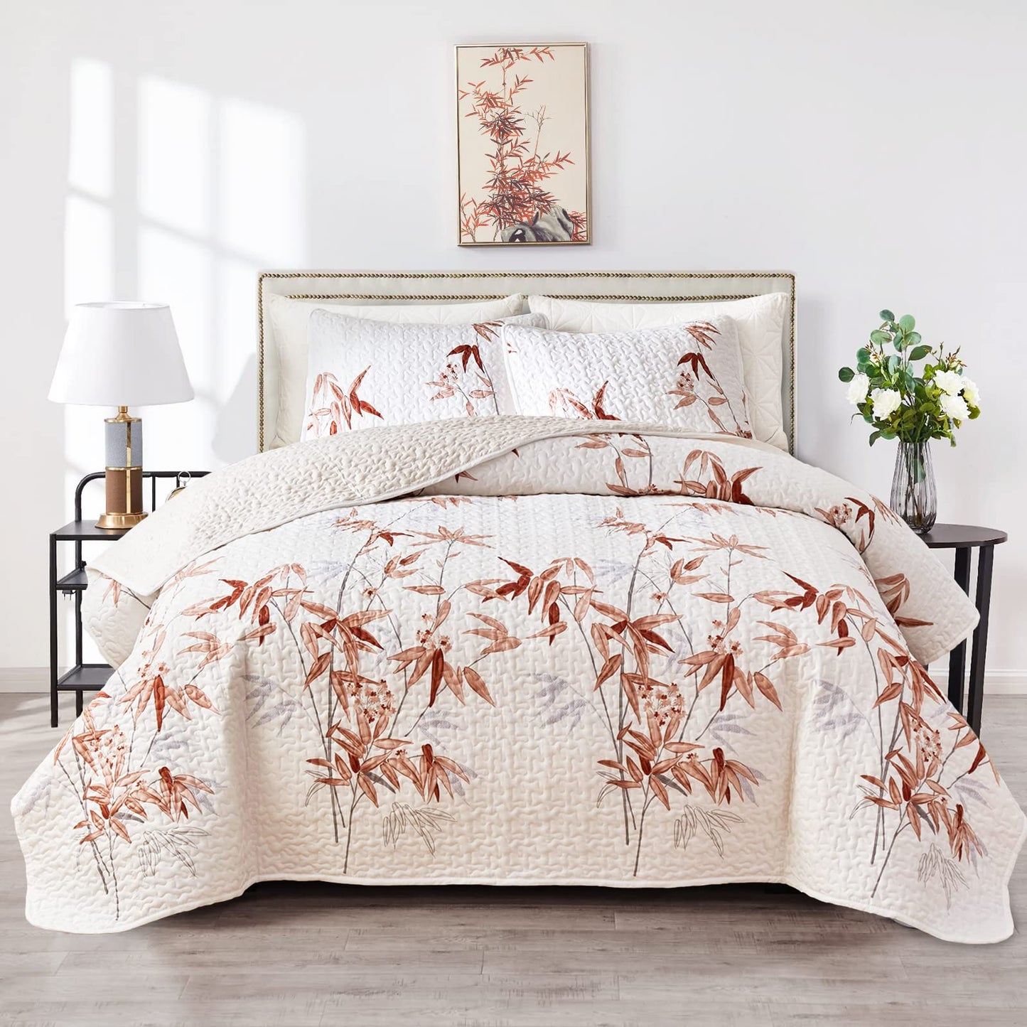 Flysheep Floral Quilt Set-QST1