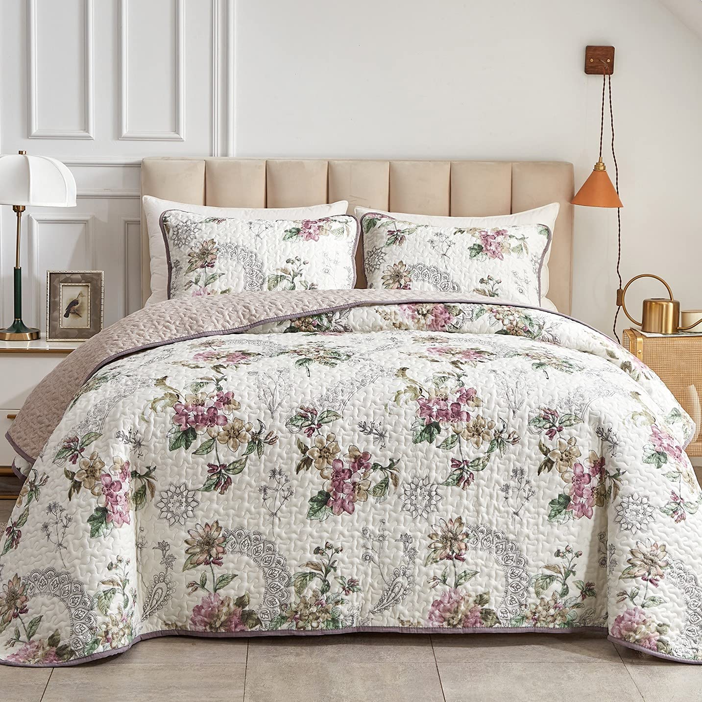 Flysheep Floral Quilt Set-QST1