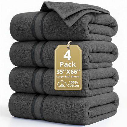 Zero Twist Cotton Bath Towel Set Quick Dry Ultra Absorbent Soft Towels