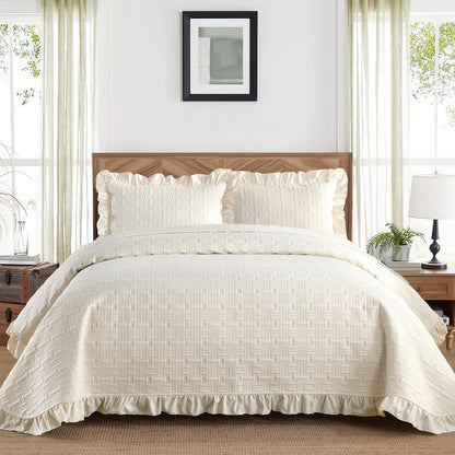 DJY Quilt Set Paisley Bedspread Soft Microfiber Bedding Set for All Season