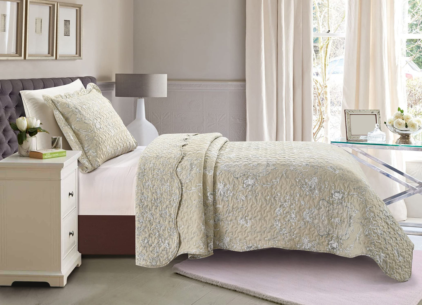 Patchwork Quilt Set Reversible Lightweight All Season Coverlet Bedding
