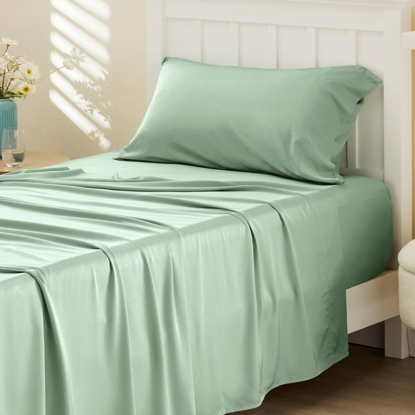 Bamboo Cooling Sheet Set Deep Pocket Silky Breathable Hotel Luxury Bedding