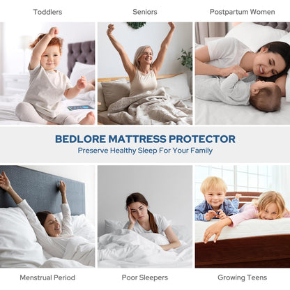 Quilted Waterproof Mattress Protector Deep Pocket Breathable Fitted Mattress Cover