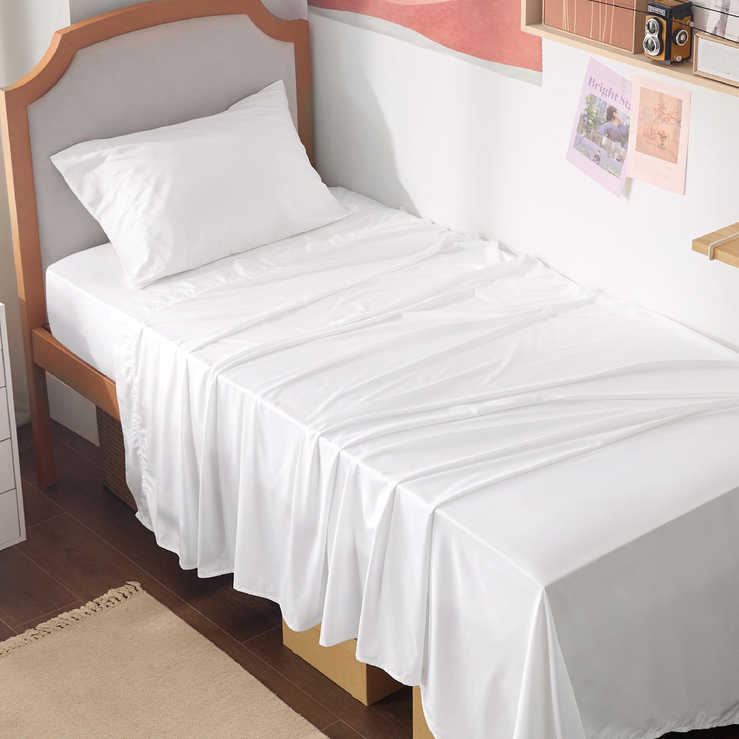 Bamboo Cooling Sheet Set Deep Pocket Silky Breathable Hotel Luxury Bedding