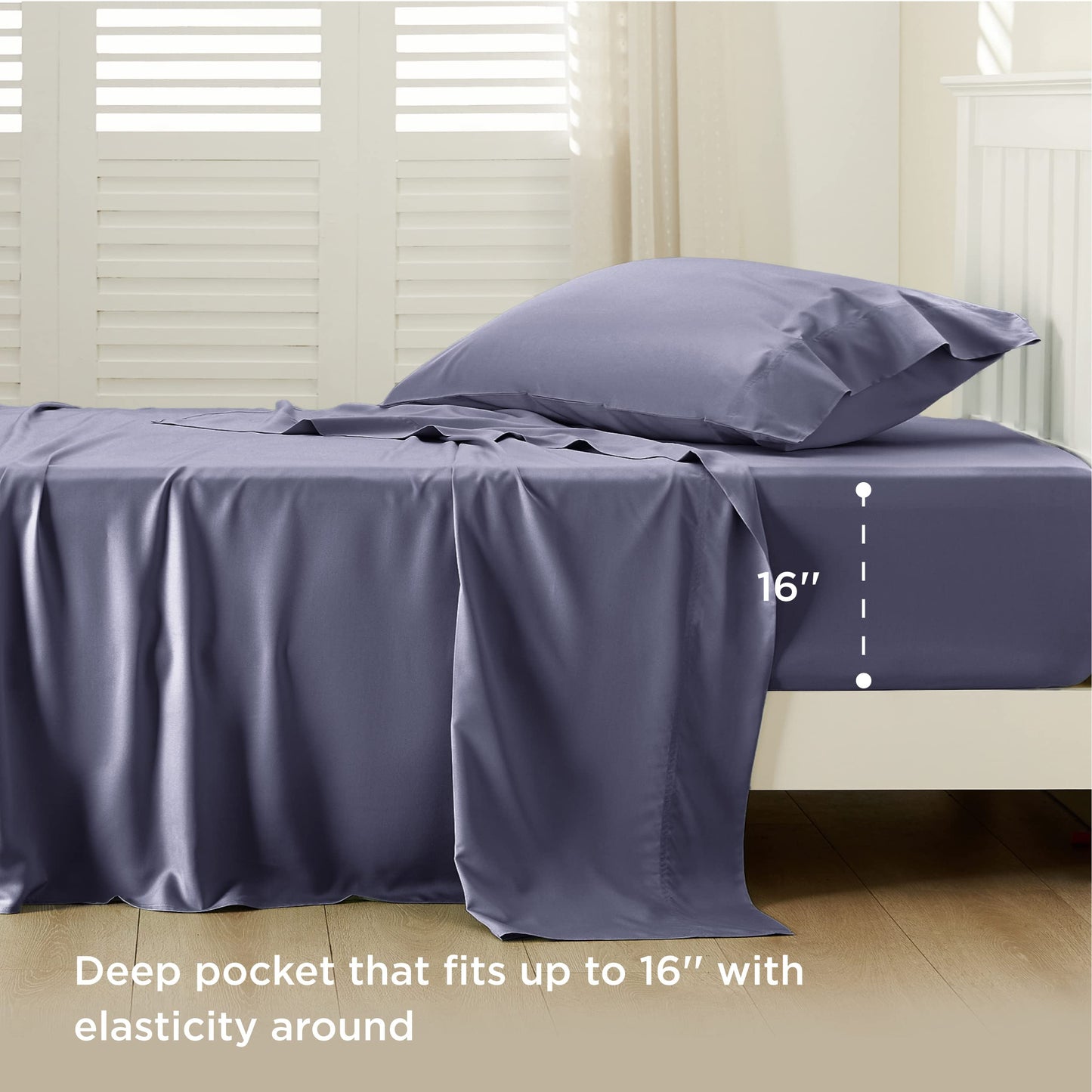 Bamboo Cooling Sheet Set Deep Pocket Silky Breathable Hotel Luxury Bedding