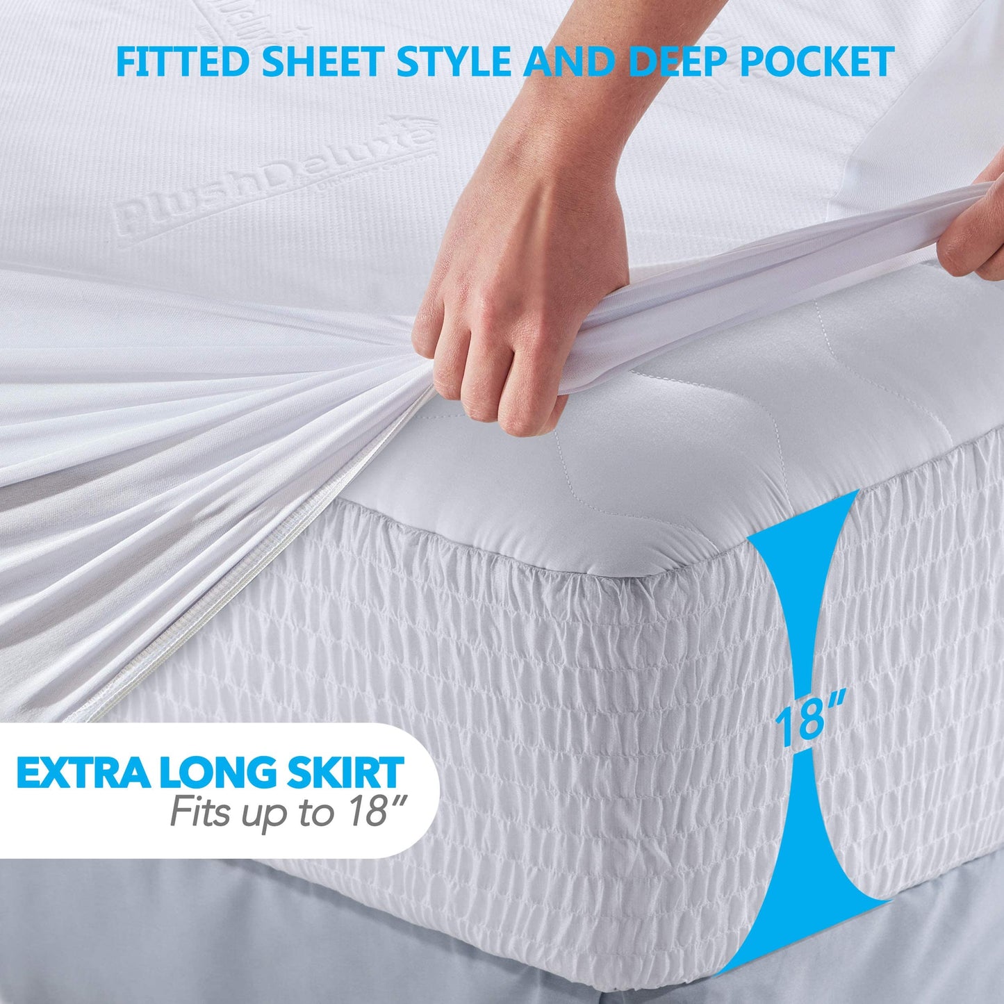 Bamboo Waterproof Mattress Protector Ultra Soft Breathable Deep Pocket Bed Cover