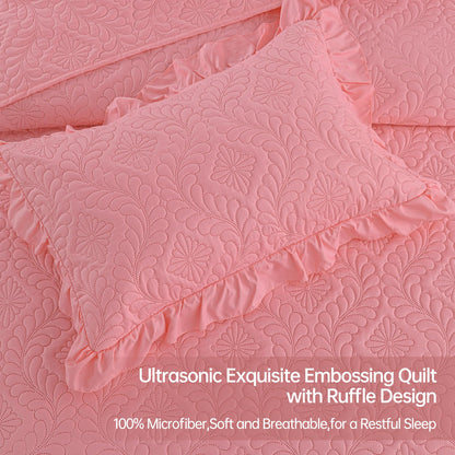 DJY Quilt Set Paisley Bedspread Soft Microfiber Bedding Set for All Season