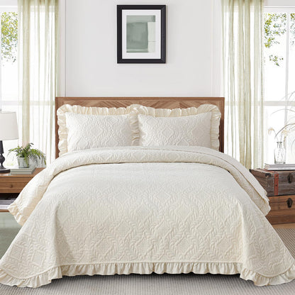 DJY Quilt Set Paisley Bedspread Soft Microfiber Bedding Set for All Season