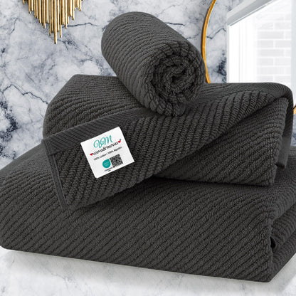 Cotton Bath Towel Set 6 Piece Soft Quick Dry Bathroom Towels Large Gift Set