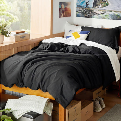 Soft Prewashed Duvet Cover Set Zipper Closure Pillow Covers Lightweight Bedding