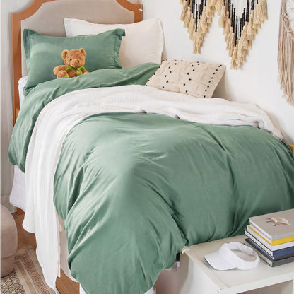Soft Prewashed Duvet Cover Set Zipper Closure Pillow Covers Lightweight Bedding