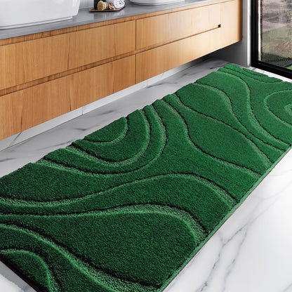 Plush Microfiber Bath Rug Non Slip Absorbent Bathroom Floor Mat Machine Washable