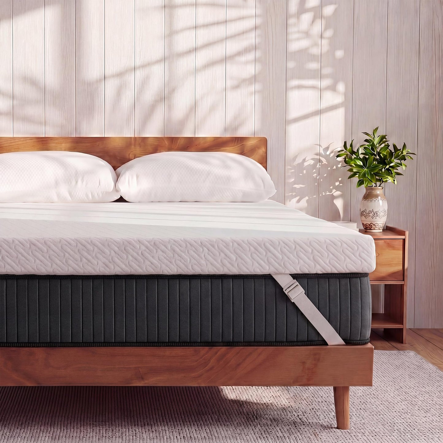 VALUXE Gel Memory Foam Mattress Topper with Washable Cover