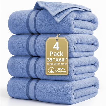 Zero Twist Cotton Bath Towel Set Quick Dry Ultra Absorbent Soft Towels