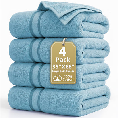 Zero Twist Cotton Bath Towel Set Quick Dry Ultra Absorbent Soft Towels