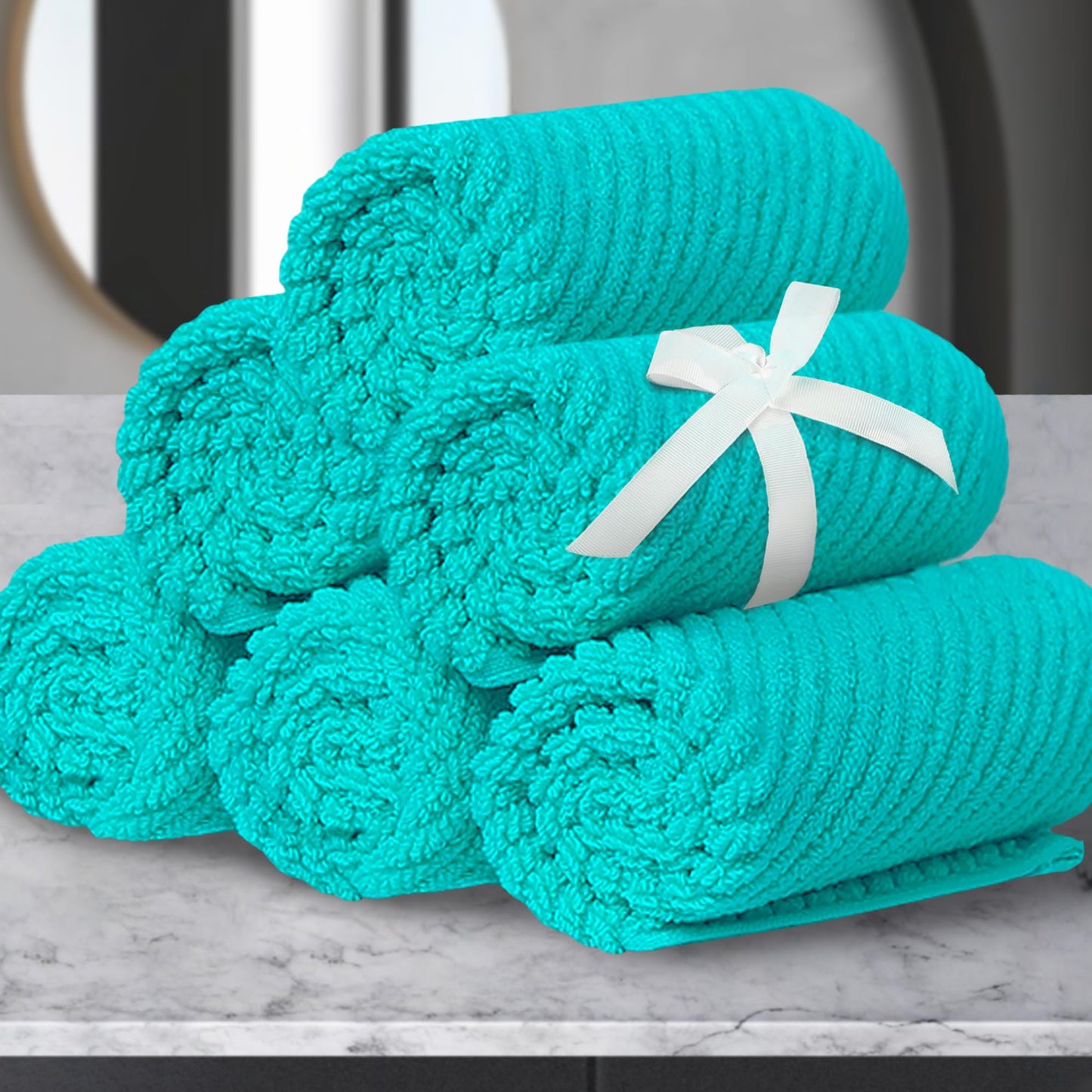 Cotton Bath Towel Set 6 Piece Soft Quick Dry Bathroom Towels Large Gift Set