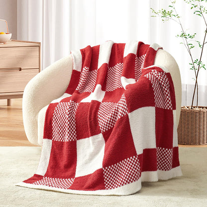 Checkered Microfiber Throw Blanket Soft Couch Sofa Bed Decorative Blanket