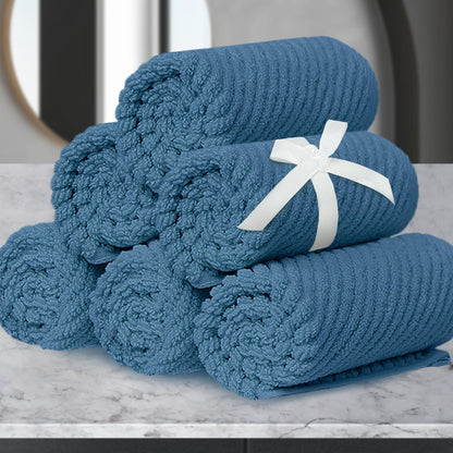 Cotton Bath Towel Set 6 Piece Soft Quick Dry Bathroom Towels Large Gift Set
