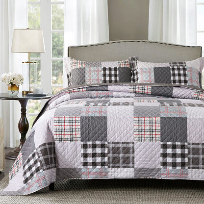 Floral Quilt Set 3 Piece Oversized Bedspread Coverlet Set Lightweight Bedding