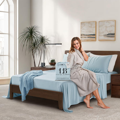 Bamboo Full Sheet Set Cooling Deep Pocket Ultra Soft Bedding