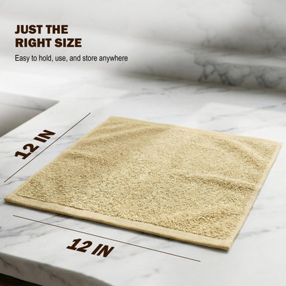 Cotton Washcloth Set Ring Spun Soft Absorbent Face Cloths Premium Towels