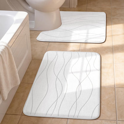 Memory Foam Bath Rug Set Non Slip Absorbent Quick Dry Bathroom Mat