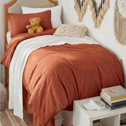 Soft Prewashed Duvet Cover Set Zipper Closure Pillow Covers Lightweight Bedding