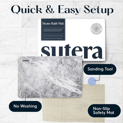 Diatomaceous Earth Bath Mat Quick Dry Non Slip Absorbent Bathroom Floor Mat