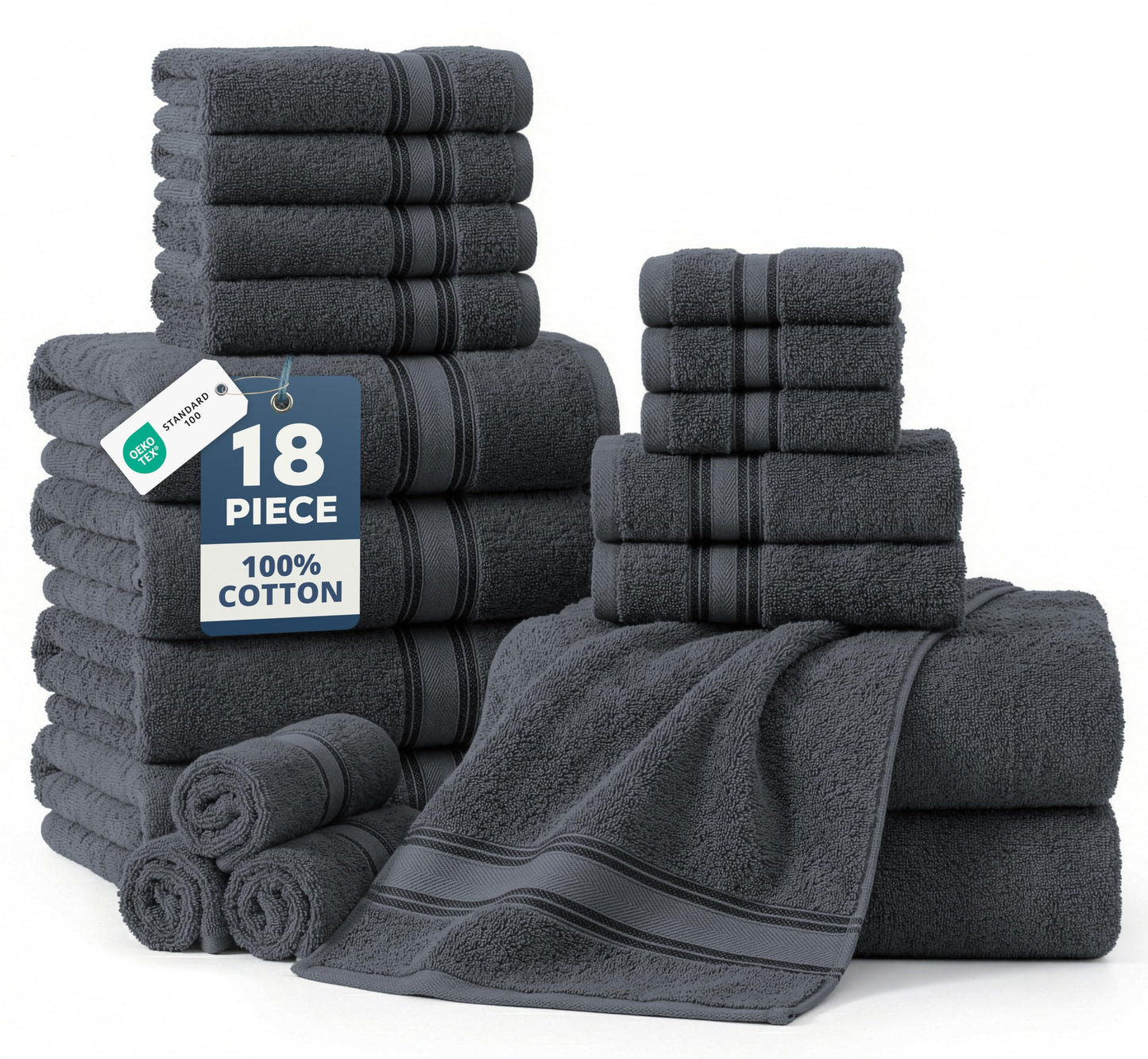 Zero Twist Cotton Bath Towel Set Quick Dry Ultra Absorbent Soft Towels
