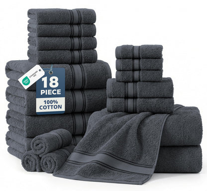 Zero Twist Cotton Bath Towel Set Quick Dry Ultra Absorbent Soft Towels