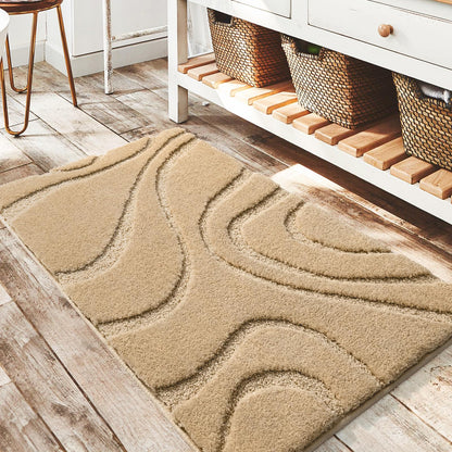 Plush Microfiber Bath Rug Non Slip Absorbent Bathroom Floor Mat Machine Washable