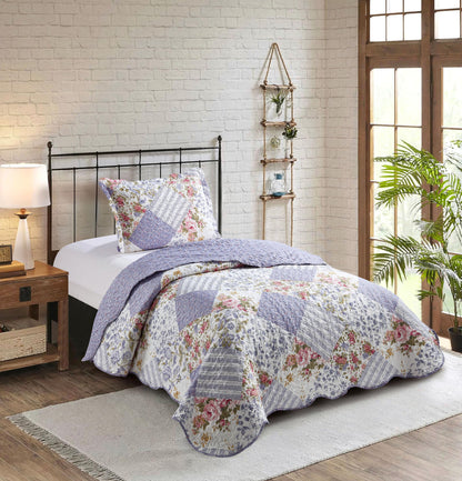 Patchwork Quilt Set Reversible Lightweight All Season Coverlet Bedding