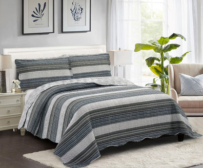 Patchwork Quilt Set Reversible Lightweight All Season Coverlet Bedding