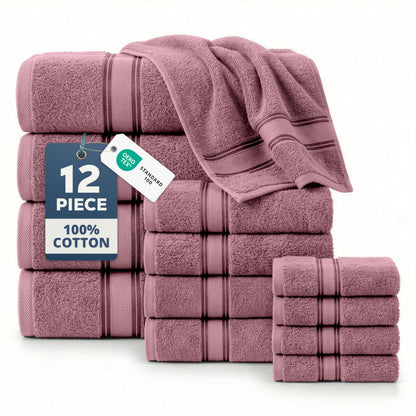 Zero Twist Cotton Bath Towel Set Quick Dry Ultra Absorbent Soft Towels