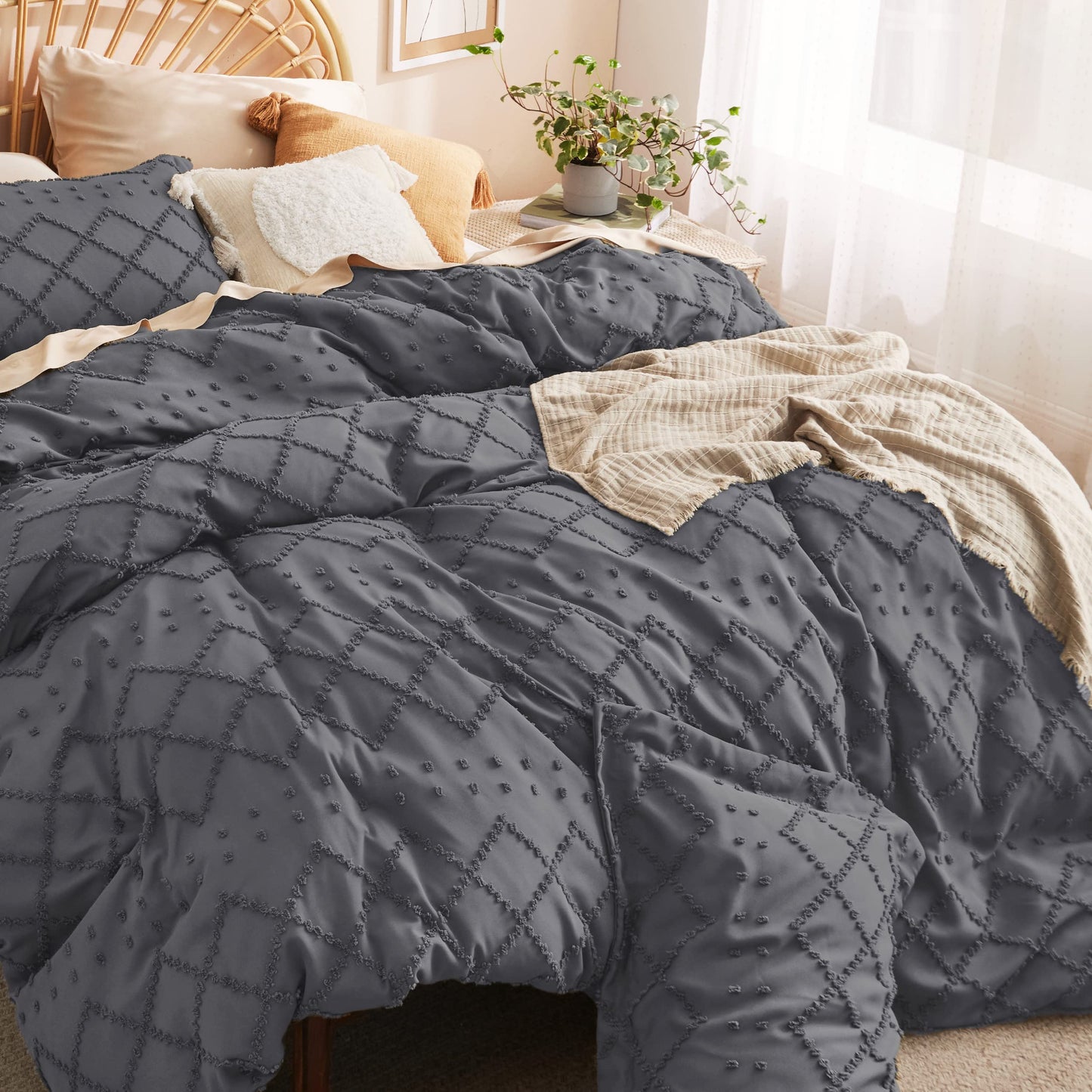 Boho Duvet Cover Soft Breathable All Season Bedding Machine Washable