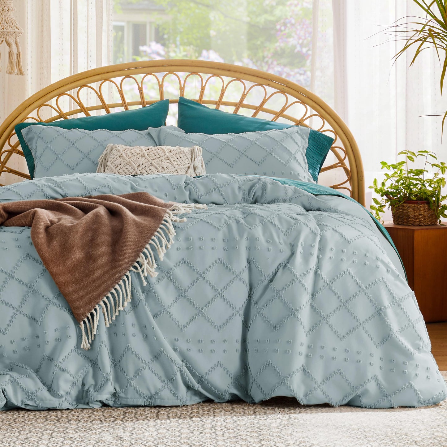Boho Duvet Cover Soft Breathable All Season Bedding Machine Washable