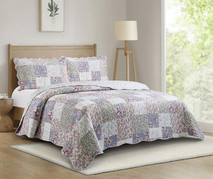 Patchwork Quilt Set Reversible Lightweight All Season Coverlet Bedding