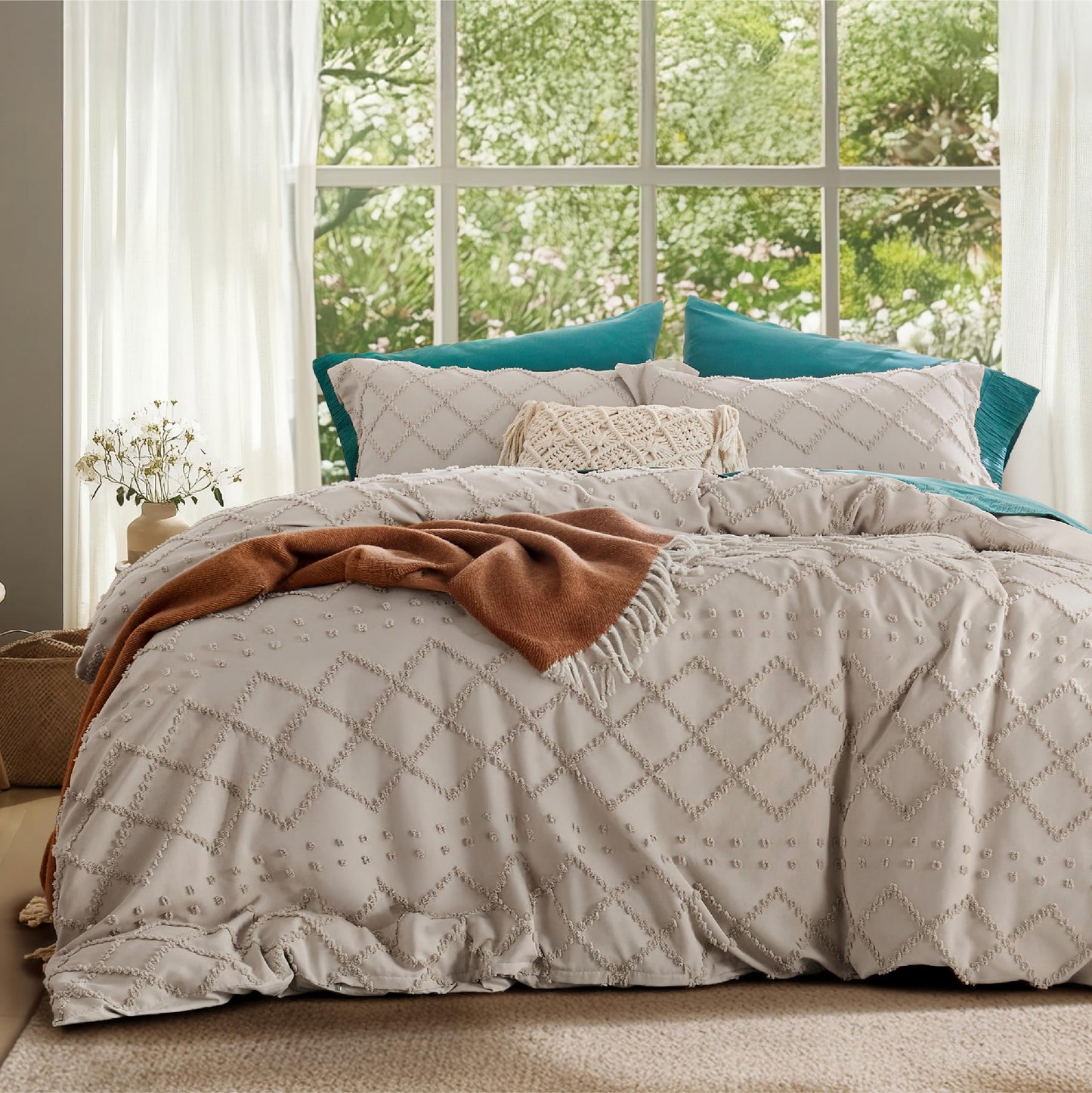 Boho Duvet Cover Soft Breathable All Season Bedding Machine Washable